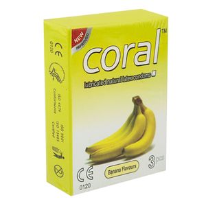 Coral Condom Banana Flavours 3's Pack